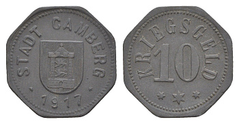Камберг 10 пфеннигов 1917 Funck 74.2, Men05 4155.2, Men18 5301.2 цинк 4643-954