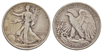 США 1/2 доллара (50 центов) 1920  KM 142 серебро    5010-1745