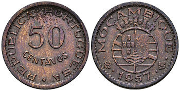 Мозамбик 50 сентаво 1957 KM 81 бронза 4147-663