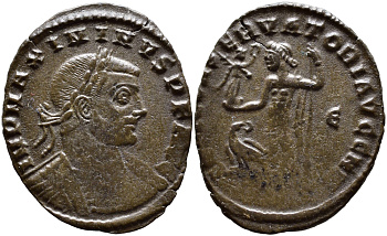 Римская Империя нуммий 313 Максимин Дайя IOVI CONSERVATORI AVGG NN Сисция Very fine RIC 233b бронза 270-321