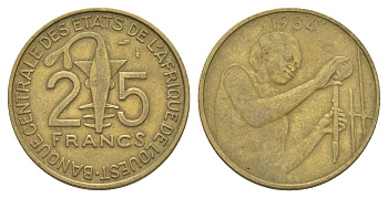 Западная Африка (BCEAO) 25 франков 1984 KM 9 алюминиевая бронза 4612-1252