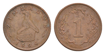 Зимбабве 1 цент 1994 птица-идол KM 1a сталь плакированная бронзой 4655-744