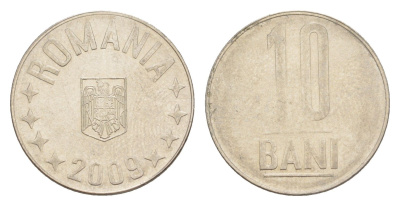 Румыния 10 бань (бани) 2009 KM 191 сталь плакированная никелем UNC 4644-1265