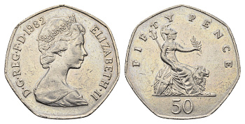 Великобритания 50 пенсов 1982 Елизавета II (1952-2022) KM 932, Spink H3 медно-никель 4667-332