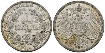 Германия 1 марка 1914 A KM 14 серебро 4172-446