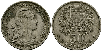 Португалия 50 сентаво 1967 KM 577 медно-никель 4138-224