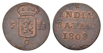 Нидерландская Восточная Индия, Голландия (Holland) 1 дуит 1808 KM 76 медь 4623-1142