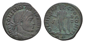 Римская Империя нуммий 315 Константин I Великий, IMP CONSTANTINVS P F AVG/SOLI INVICTO COMITI, Рим RIC 33 биллон 4644-761
