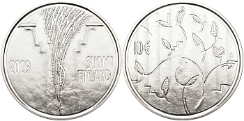 Финляндия 10 евро 2009 200 лет со дня основания сословного собрания. Боргоский сейм KM 173 серебро  PROOF 11-114-42