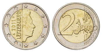 Люксембург 2 евро 2011 KM 93 биметалл UNC 33-1225