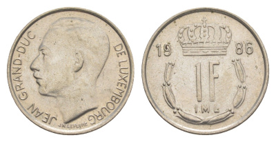 Люксембург 1 франк 1986 Герцог Жан (1964-1999) KM 59 медно-никель 4643-551
