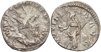 Римская Империя (императоры в Галлии) антониниан 260 - 269 Постум. IMP C POSTVMVS P F AVG / PROVIDENTIA AVG, Провиденция, держащая скипетр и сферу, Колония Агриппины, Good Very fine RIC 323 биллон 1073-13-72