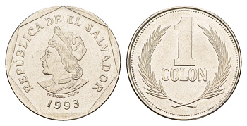 Сальвадор 1 колон 1993 KM 156b сталь плакированная никелем UNC 4646-653