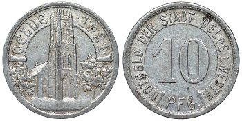 Германия, Эльде 10 пфеннигов 1921 Северный Рейн-Вестфалия, нотгельд алюминий 4119-1131