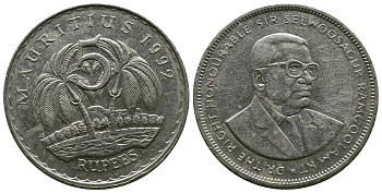 Маврикий 5 рупий 1992 Сивусагур Рамгулам KM 56 медно-никель 4381-323