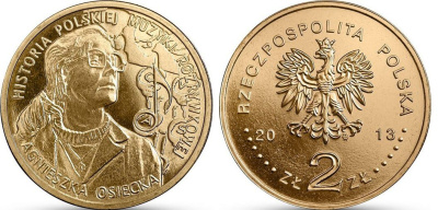 Польша 2 злотых 2013 MW, история польской музыки, Агнешка Осецкая KM 883 нордик UNC 4514-732