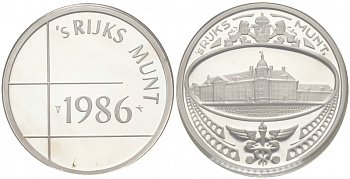 НИДЕРЛАНДЫ ЖЕТОН 1986 МОНЕТНЫЙ ДВОР серебро 02-227-46