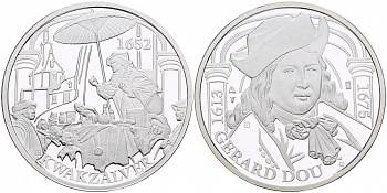 НИДЕРЛАНДЫ МЕДАЛЬ ГЕРАРД ДОУ(1613-1675), КАРТИНА ШАРЛАТАН 1652 ГОД, ДИАМЕТР 30 мм., ВЕС 9,42 гр. медно-никель 1087-2-53