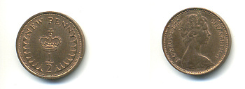 Великобритания 1/2 пенни 1976 Елизавета II (1952-2022) KM 914, Spink 4239 бронза 177-529