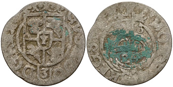 Польша 3 полкера (3 полторака - 1 крейцер) 1623 Сигизмунд III Ваза (1587-1632) Gorecki B.23, KM 41 серебро 4158-917