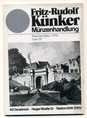 ФРИТЦ-РУДОЛЬФ КЮНКЕР КАТАЛОГ ФИКСИРОВАННЫХ ПРОДАЖ (LAGERKATALOG) 1976 ФЕВРАЛЬ-МАРТ, № 23 00-01-01-19