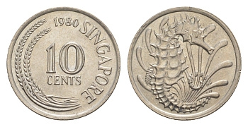 Сингапур 10 центов 1980 KM 3 медно-никель 4640-566