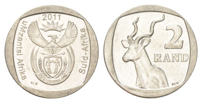 ЮАР 2 ранда 2011 KM 505 медь плакированная никелем UNC 4628-311