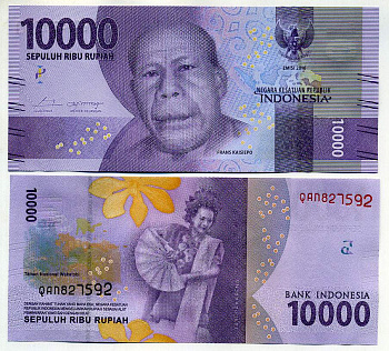 Индонезия 10000 рупий 2016 Франс Каисиепо Pick 157 а бумага UNC (пресс) 449-34-2