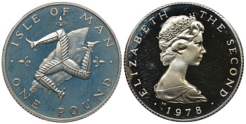 Остров Мэн 1 фунт 1978 КМ 44a серебро PROOF 4390-422