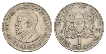 Кения 1 шиллинг 1975 Джомо Кениата KM 14 медно-никель 4650-353