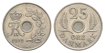 Дания 25 эре 1972 S; S, Фредерик IX (1947-1972) KM 855 медно-никель UNC 4652-857