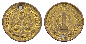 Мексика 1 сентаво 1937 KM 415 бронза 4655-1037