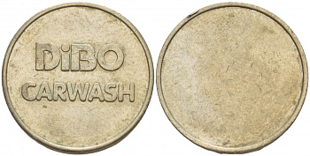 ГЕРМАНИЯ ЖЕТОН НА МОЙКУ АВТОМОБИЛЯ DIBO, CARWASH белый металл 4544-851
