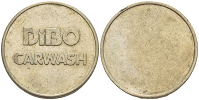 ГЕРМАНИЯ ЖЕТОН НА МОЙКУ АВТОМОБИЛЯ DIBO, CARWASH белый металл 4544-851