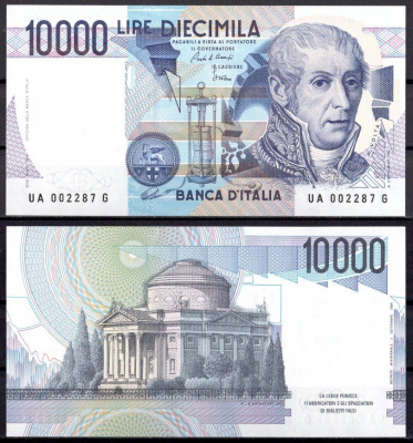Италия 10000 лир 1984 Pick 112 a бумага UNC (пресс) 8621-8-3-2