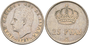 Испания 25 песет 1983 Хуан Карлос I (1975-2014) KM 824 медно-никель 4572-1043