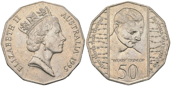 Австралия 50 центов 1995 50 лет со дня окончания Второй Мировой войны KM 294 медно-никель aUNC 4157-1012