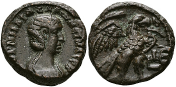 Римская Империя, Провинция Египет тетрадрахма 267 - 268 Салонина, жена Галлиена / орел, Александрия Good Very fine Kamp/Gansch 91.49 биллон 1073-10-107