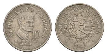 Филиппины 10 сентимо 1982 KM 226 медно-никель 4649-637