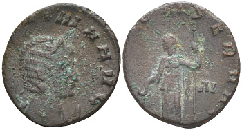 Римская Империя антониниан 268 Салонина, жена Галлиена, бюст августы, SALONINA AVG / Юнона, IVNO CONSERVAT, Рим (из немецкой коллекции 1-й половины XX века, с владельческим конвертом) RIC 11 биллон 1073-15-87