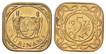 Суринам 5 центов 1972 KM 12 никель латунь UNC 4625-314