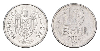Молдавия (Молдова) 10 бань (бани) 2008 KM 7 алюминий aUNC 4632-759