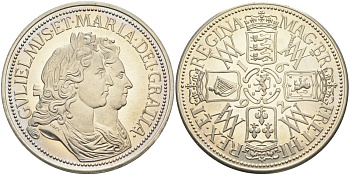 Великобритания медаль ND Мария II и Вильгельм III, в пластиковой коробке медно-никель UNC 05-139-14