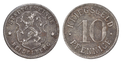 Гейдельберг 10 пфеннигов ND (1919-1920) Funck 203.3, Men05 11175.1 железо 4532-335