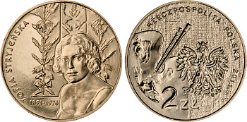 Польша 2 злотых 2011 MW, серия художники Польши, София Стриенская (1891-1976) KM 764 нордик UNC 4676-757