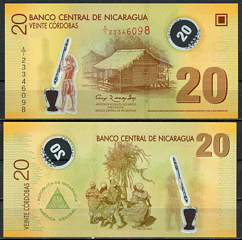 Никарагуа 20 кордоба 2007 Пало де Майо, танец Pick 207 b пластик UNC (пресс) 447-96-1