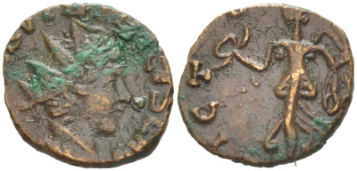 Римская Империя, императоры в Галлии антониниан 273 - 274 Тетрик II, C PIV ESV TETRICVS CAES, бюст цезаря / VICTORIA AVG, Пация, Виктория, Августа Треверов RIC 278 биллон 1073-24-76