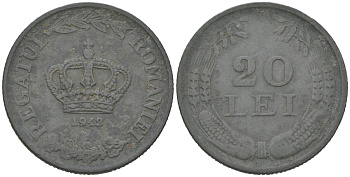 Румыния 20 леев 1942 Михай I (1940-1947) KM 62 цинк 183-1021