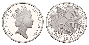 Австралия 1 доллар 1988 200 лет Австралии KM 100a серебро PROOF 11-014-16