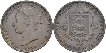 Джерси 1/13 шиллинга 1870 Виктория (1837-1901) KM 5 бронза 4536-1221